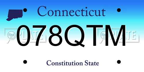 078QTM Connecticut License Plate