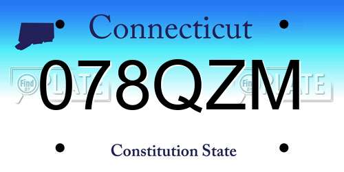 078QZM Connecticut License Plate