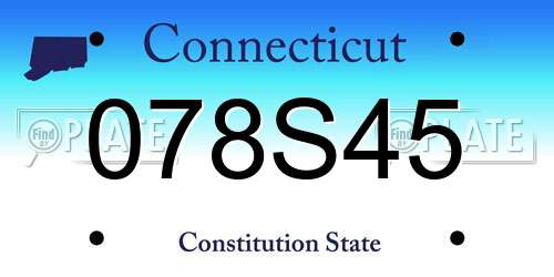 078S45 Connecticut License Plate