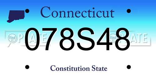 078S48 Connecticut License Plate