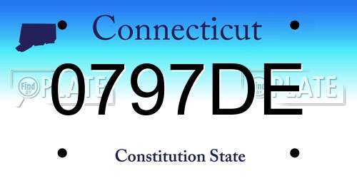 0797DE Connecticut License Plate