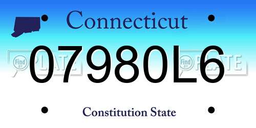 07980L6 Connecticut License Plate