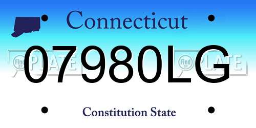 07980LG Connecticut License Plate