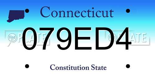 079ED4 Connecticut License Plate