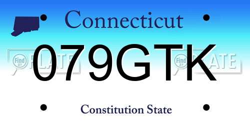 079GTK Connecticut License Plate