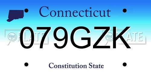 079GZK Connecticut License Plate