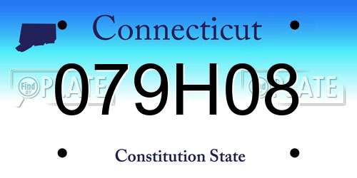 079H08 Connecticut License Plate