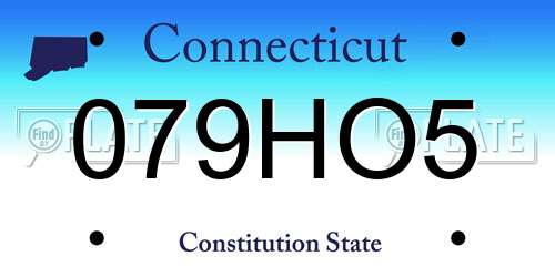079HO5 Connecticut License Plate