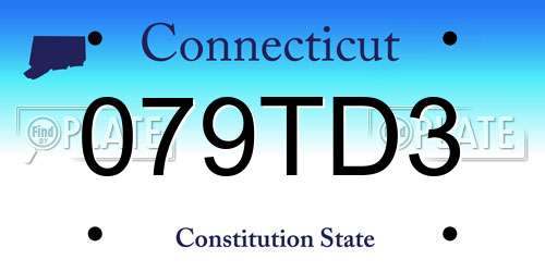 079TD3 Connecticut License Plate