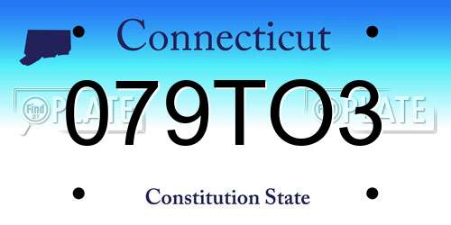 079TO3 Connecticut License Plate