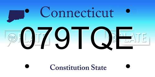 079TQE Connecticut License Plate