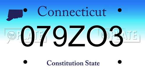 079ZO3 Connecticut License Plate