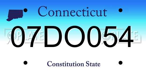 07DO054 Connecticut License Plate