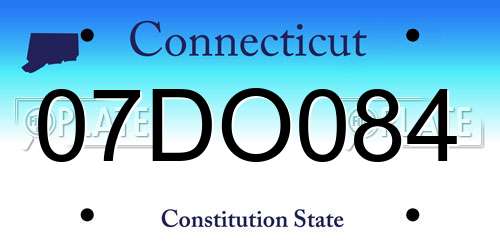 07DO084 Connecticut License Plate