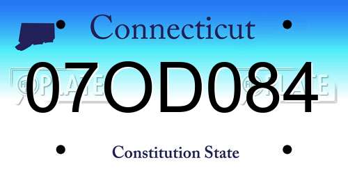 07OD084 Connecticut License Plate