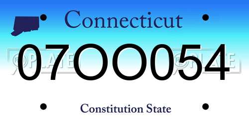 07OO054 Connecticut License Plate