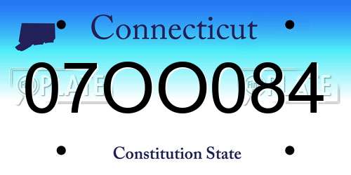 07OO084 Connecticut License Plate