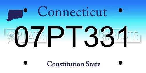 07PT331 Connecticut License Plate