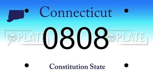 0808 Connecticut License Plate