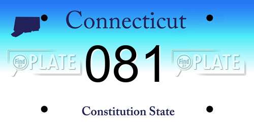 081 Connecticut License Plate
