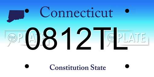 0812TL Connecticut License Plate