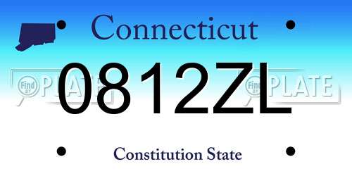 0812ZL Connecticut License Plate