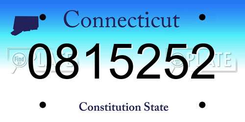 0815252 Connecticut License Plate