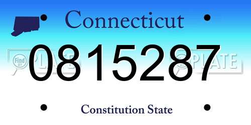 0815287 Connecticut License Plate