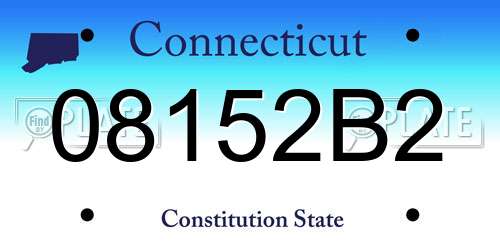 08152B2 Connecticut License Plate