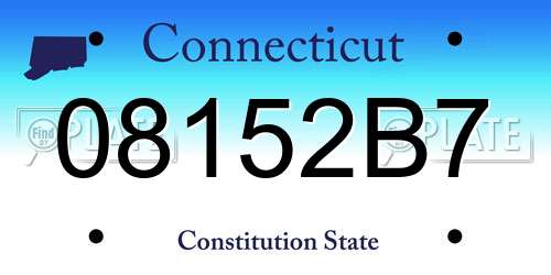 08152B7 Connecticut License Plate