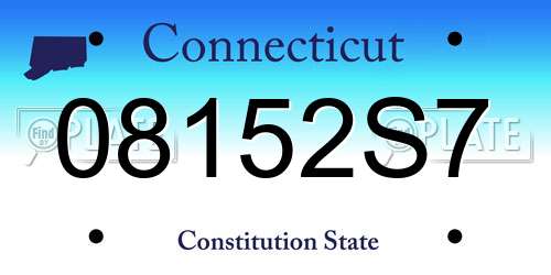 08152S7 Connecticut License Plate