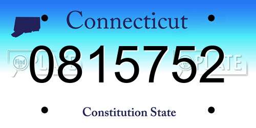 0815752 Connecticut License Plate