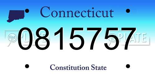 0815757 Connecticut License Plate