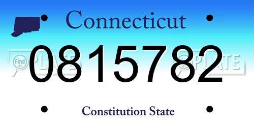 0815782 Connecticut License Plate