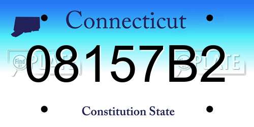08157B2 Connecticut License Plate
