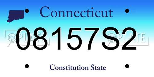 08157S2 Connecticut License Plate
