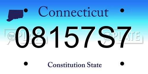 08157S7 Connecticut License Plate