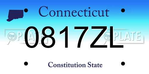 0817ZL Connecticut License Plate
