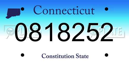 0818252 Connecticut License Plate