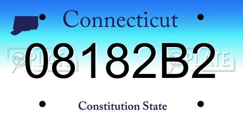 08182B2 Connecticut License Plate