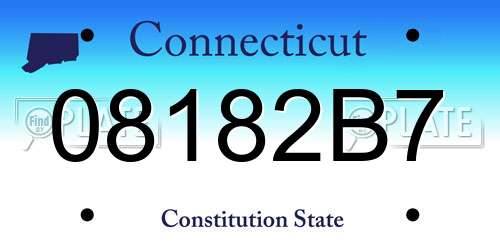 08182B7 Connecticut License Plate