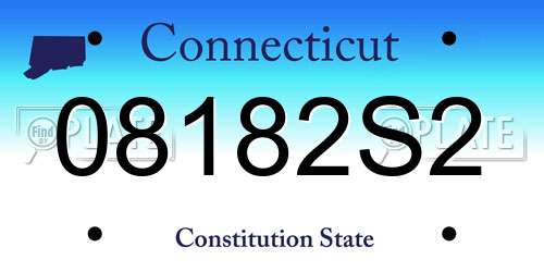 08182S2 Connecticut License Plate