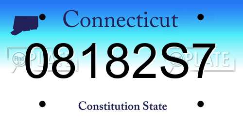08182S7 Connecticut License Plate