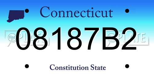 08187B2 Connecticut License Plate