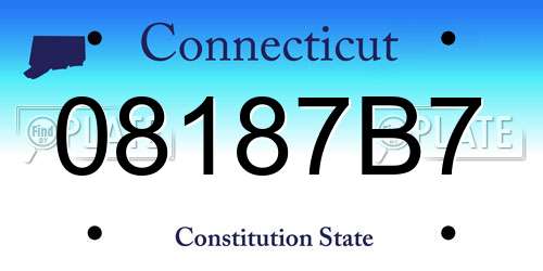 08187B7 Connecticut License Plate