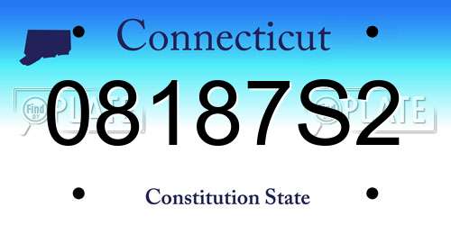 08187S2 Connecticut License Plate