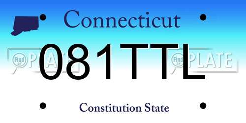 081TTL Connecticut License Plate