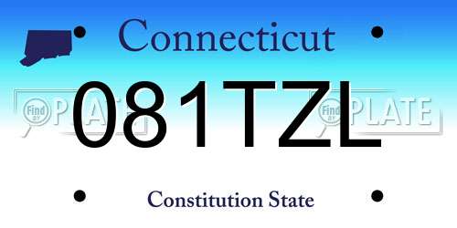 081TZL Connecticut License Plate