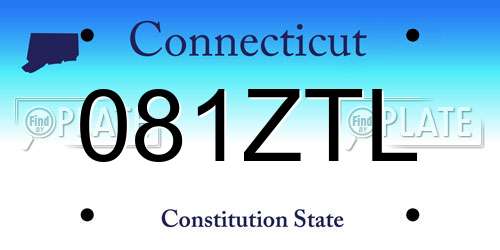 081ZTL Connecticut License Plate