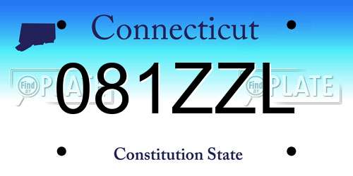 081ZZL Connecticut License Plate